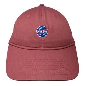 NASA Kennedy Space Center Baseball Cap Red One Size Adjustable Embroidered Gear